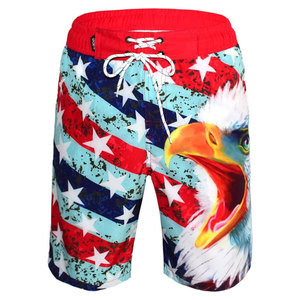 Shorts de Baño para Hombre con Estampado de Águila y Bandera Americana, Secado Rápido, Cordón Ajustable, Casuales, Duraderos, Shorts Cargo de Alto Rendimiento - Product Image 1
