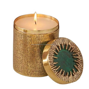 Tarro de vela de Metal de alta calidad, Metal ligero, otros portavelas, contenedor de cera, tarro de vela Premium chapado en oro de Metal listo - Product Image 6