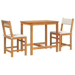 Set 3 pezzi balcone in legno massello di Acacia con cuscini Set da giardino - Product Image 2