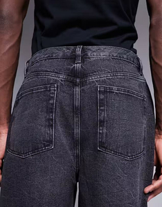 Shorts décontractés en denim de coton pour hommes, coupe droite, taille mi-haute, boutonnés, avec poches latérales, pour l'été, la plage, le quotidien, confortables, style streetwear - Product Image 5