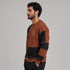 Sweat-shirt à col rond pour homme en molleton de coton épais, personnalisable avec logo, livraison incluse. - Product Image 4