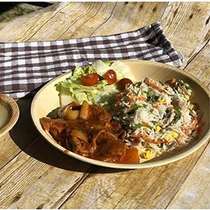 Assiettes jetables rondes en feuilles de palmier de 6 pouces - Écologiques, biodégradables et compostables pour les fêtes, les hôtels et les restaurants - Product Image 5