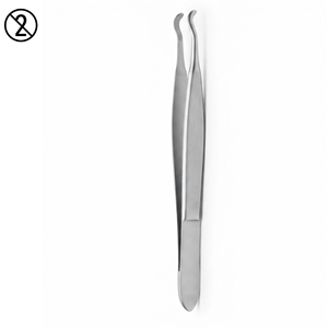 Pinces de fixation Lester de haute qualité 1x2 dents, à usage unique, jetables, pour microchirurgie ophtalmique, en acier inoxydable - Product Image 3