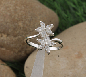 Wholesale 925 Sterling Silver Plated <b>Ring</b> Marquise Cut Cubic Zirconia Band <b>Dainty</b> CZ Engagement <b>Ring</b> for Women - Product Image 3