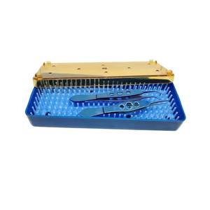 Blue Plastic <b>Needle</b> Holder <b>Case</b> With Yellow Lid Reusable For Laboratory Use - Product Image 4