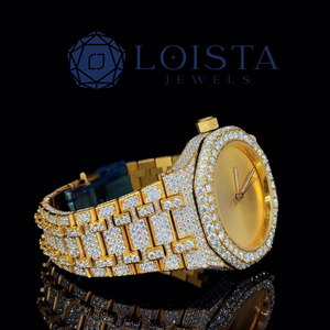Luxury Quartz Stainless Steel Case Iced Diamond <b>Studded</b> Bracelet Elegant <b>Men</b> Fashion Classic Timepiece Glass - Product Image 3