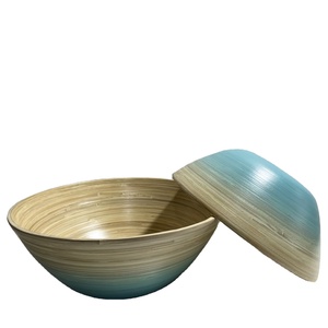 Ensaladeras de bambú sin pulir hechas a mano con diseño personalizado, juego de vajilla orgánica de alta calidad, regalos de empresa ecológicos - Product Image 4