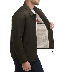 Chaqueta Coach Verde Oliva con Botones a Presión, Resistente al Agua, Tejido Ligero, Ropa Deportiva para Exteriores, Estilo Casual para Hombre - Product Image 3