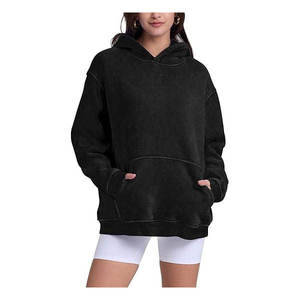 Custom <b>Polyester</b> Cotton Acid Washed Oversized French Terry Vintage Winter <b>Hoodie</b> Pullover Unisex Streetwear Stone - Product Image 6