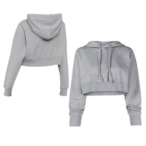 Women pull over Crop <b>Hoodie</b> Custom Logo Printing Cotton Short Sweatshirt Hoodies for Women Crop Top <b>Hoodie</b> for girls - Product Image 5