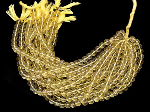 Cuentas facetadas redondas de cuarzo AAA de 7mm-8mm, cuarzo amarillo natural, piedra preciosa semipreciosa, cuentas sueltas para fabricación de joyas. - Product Image 1