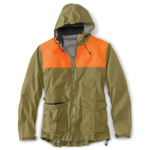 เสื้อแจ็คเก็ตกันน้ำสำหรับผู้ชาย สีเขียวมะกอก-ส้ม แบบ Color Blocking ผ้า Soft Shell แขนยาว เหมาะสำหรับใส่ในฤดูใบไม้ร่วง - Product Image 1