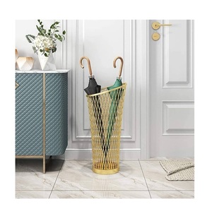Industrial Quality Round Creative Umbrella Rack Holder Metal Leather Umbrella Stands Decorative Unique Style Umbrella Holder - Product Image 6