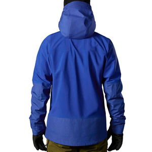 Veste softshell imperméable à capuche bleue pour homme, coupe régulière, fermeture éclair, couleur unie, style sportif, vêtements d'hiver, coque en polyester - Product Image 3