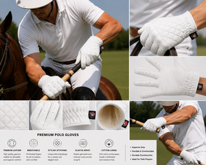 Gants en cuir Dumela Custom Polo, longueur poignet, respirants, non doublés, blancs, style uni, pour extérieur - Product Image 5