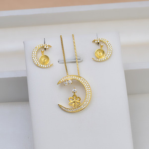 Colgante de Luna de Plata S925 para Mujer, Accesorios para Pendientes de Perlas DIY, Soporte Vacío para Componentes de Joyería de Moda - Product Image 1