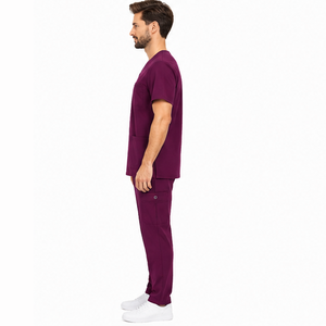 Ensemble de blouses médicales pour hommes, uniforme médical personnalisé pour hôpital et soins de santé, tenue de travail pour médecin, chemise à col en V et pantalon, blouses médicales respirantes - Product Image 2