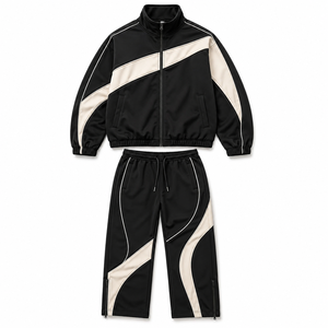 Conjunto de Chaqueta Cortavientos Deportiva Personalizada para Hombre con Bolsillos con Cremallera para Minoristas de Gimnasios, Precio de Fábrica, Etiqueta Privada, Venta al Por Mayor - Product Image 2
