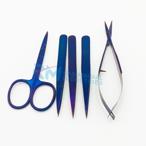 Pinzas de Cejas Inclinadas de Plasma Morado RMI, Tijeras de Cejas de Acero Inoxidable Sostenible para Uso Estético, Logotipo Personalizado - Product Image 2