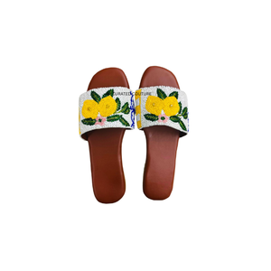 Sandales perlées personnalisées faites à la main, Tongs perlées tendance, Pantoufles perlées sur mesure, Nouveauté été, Sandales ouvertes artisanales - Product Image 4