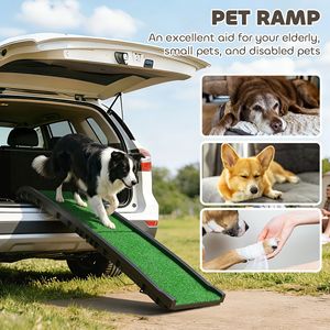 Rampa per Cani Portatile in Alluminio da 61 Pollici per Auto, Pieghevole con Superficie Antiscivolo e Sponde Rialzate, Carico Massimo 61 Pollici - Product Image 3