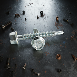 Vis autoperceuse à tête hexagonale PDC / Vis autotaraudeuse galvanisée en acier au carbone classe 4.8 6.8, filetage grossier en pouces, métal - Product Image 1