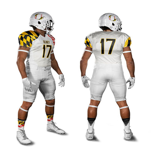 Uniformes de football américain personnalisés sublimés Maryland Blanc Uni Short 17 Anti-humidité Respirant Coupe Athlétique Unisexe 100% - Product Image 1