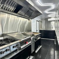 Remorque alimentaire carrée personnalisée avec éclairage LED, camion de restauration mobile avec cuisine complète pour café, barbecue, pizza, collations et traiteur