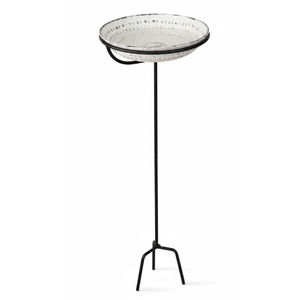 Baño para Pájaros de Metal Blanco Antiguo para Jardín Exterior, Resistente a la Intemperie, con Base de Filigrana y Diseño de Espiral, Estación de Agua para Patio - Product Image 2