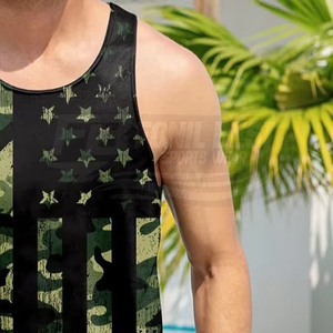 T-shirt sans manches pour homme en tricot respirant de haute qualité, Spandex/Polyester, écologique, séchage rapide, blanc uni, décontracté - Product Image 5