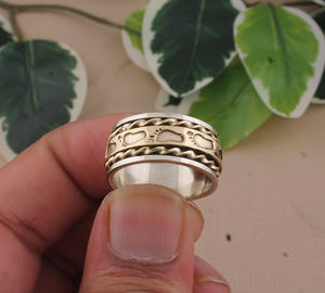 Bague en argent sterling 925 avec empreinte de bébé, sertie clos, pour cadeau de nouvelle maman, style classique pour femme, idéale pour les fêtes - Product Image 5