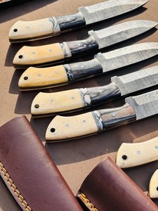 Wholesale Damascus Steel Skinning <b>Knives</b> Set Custom <b>Bone</b> & Wood <b>Handle</b> OEM Manufacturer Fixed Blade <b>Knife</b> Bulk wholesale - Product Image 2