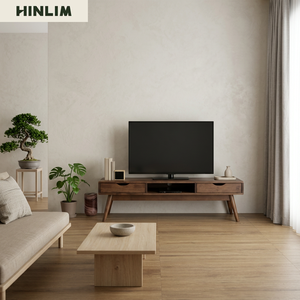 Midcentury Modern Solid Wood <b>TV</b> <b>Stand</b> with 2 Drawers Tapered Legs Dark Walnut Finish Durable Easy Assembly Living Room Furniture - Product Image 3