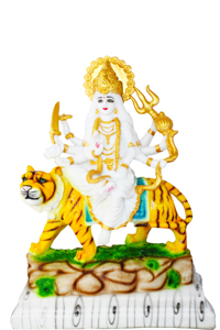 Handmade Resin Goddess Durga <b>Statue</b> With Tiger Base Traditional <b>Religious</b> Figurine For Tabletop Display Diwali Decoration - Product Image 1
