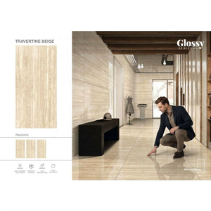 600x1200mm Venezuela Crema Carreaux de porcelaine vitrifiés brillants GVT PGVT Dalles de céramique aspect marbre pour sol et mur - Product Image 4
