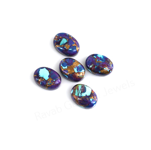 Meilleures ventes : Cabochon de pierre précieuse Mohave Purple Turquoise 10x14mm ovale à dos plat, poli miroir, lisse, pour la fabrication de bijoux et pendentifs - Product Image 4
