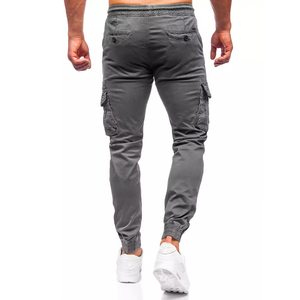 Pantalon Cargo Homme Gris Empilé à Séchage Rapide avec Cordon de Serrage Personnalisé et Multiples Poches – Vente en Gros - Product Image 6