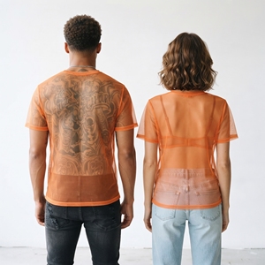 Sheer Mesh T <b>Shirts</b> Unisex Transparent <b>See</b> <b>Through</b> Lightweight Tee <b>Shirts</b> 100% Polyester Embroidery <b>See</b> <b>Through</b> Mesh Tee Tops - Product Image 2