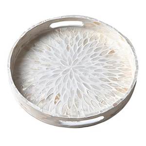Bandeja de servir contemporánea de nácar con acabado pulido liso, ideal para cocinas y salas de estar de lujo. - Product Image 4