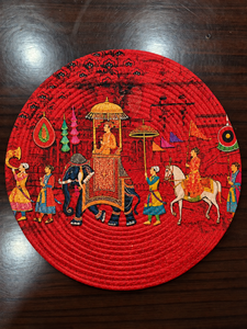 Set de table en polyester rouge de qualité supérieure avec motif artistique royal traditionnel pour la vente en gros B2B - Product Image 4