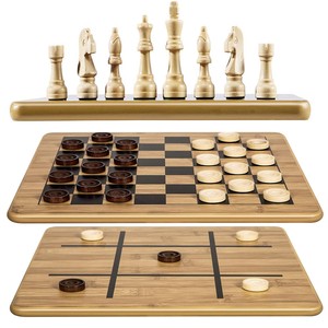 Wholesale Artisan Handcrafted Teak <b>Wood</b> 3D Animal <b>Chess</b> <b>Set</b> - Unique Wooden Board Game - Product Image 4