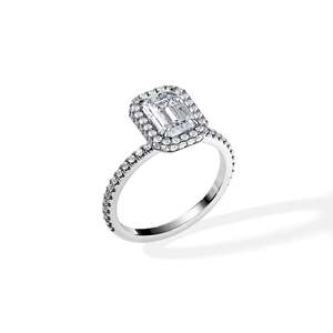 Women's Emerald Cut Diamond Engagement Ring 14k Gold plated Prong Setting floral Geometric Style - Product Image 4