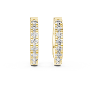 18K Yellow Gold Lab Grown Diamond U Shape Huggie <b>Hoop</b> <b>Earrings</b> 1.25 CTW EF VVSVS CVD Diamond Luxury Wedding Jewelry Manufacturer - Product Image 3