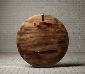 Escudo Medieval de Madera, Listo para la Batalla, Escudo Redondo de Metal Medieval, Época Vikinga, Edad Media, Escudo Redondo Vikingo Marrón Deportivo - Product Image 3