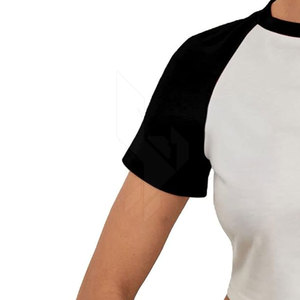 Hot Sale Summer Women's Crop <b>Top</b> T-Shirts High Quality Eco-Friendly Quick Dry Breathable Anti-Wrinkle Anti-UV 100% Cotton Jersey - Product Image 5