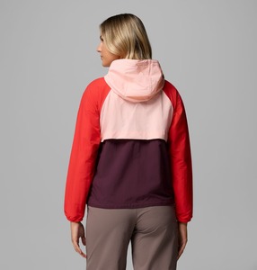 Women's Color Block Hooded <b>Racer</b> <b>Jacket</b> Full Sleeve Zipper Closure Windproof Woven Polyester Spring Wear - Product Image 3