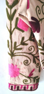Handcrafted Suzani Embroidery Velvet Breathable Woven Bohemian Vintage Floral <b>Quilted</b> Eco-Friendly Winter Kimono Coat Jacket - Product Image 4