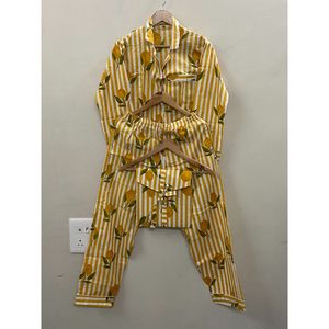 Ensemble de pyjama pour femmes en coton 100% à imprimé floral, vêtements de nuit doux et respirants en tricot, taille élastique, deux pièces, vêtements de détente - Product Image 1