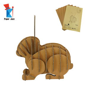 Jouets éducatifs faits à la main en papier à faire soi-même pour enfants, puzzles en papier cartonné 3D, jouets lapin - Product Image 5