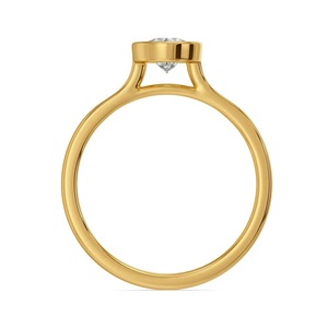 Anillo de Compromiso Solitario con Bisel de Diamante Cultivado en Laboratorio de 0.80CT en Oro Amarillo de 14K, Joyería Fina Personalizada al por Mayor - Product Image 2